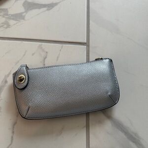 Joy Susan Silver Textured Wristlet